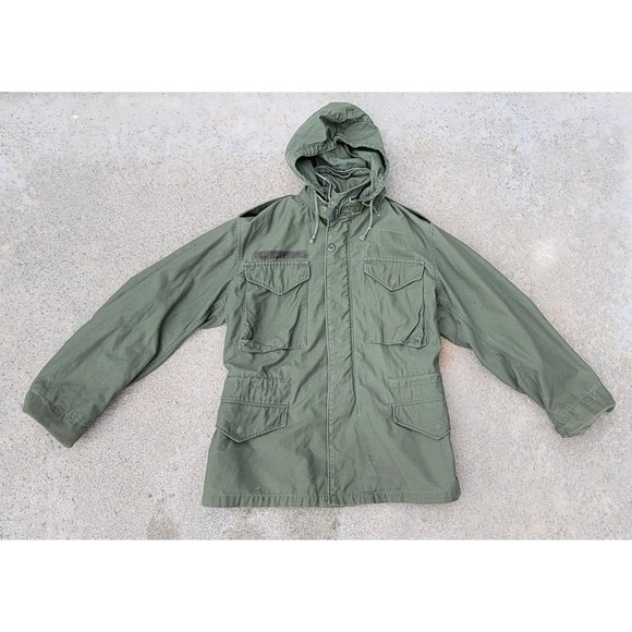 Vtg 1970 US Military Army M-65 Field Jacket OG-107 w/Hideaway Hood